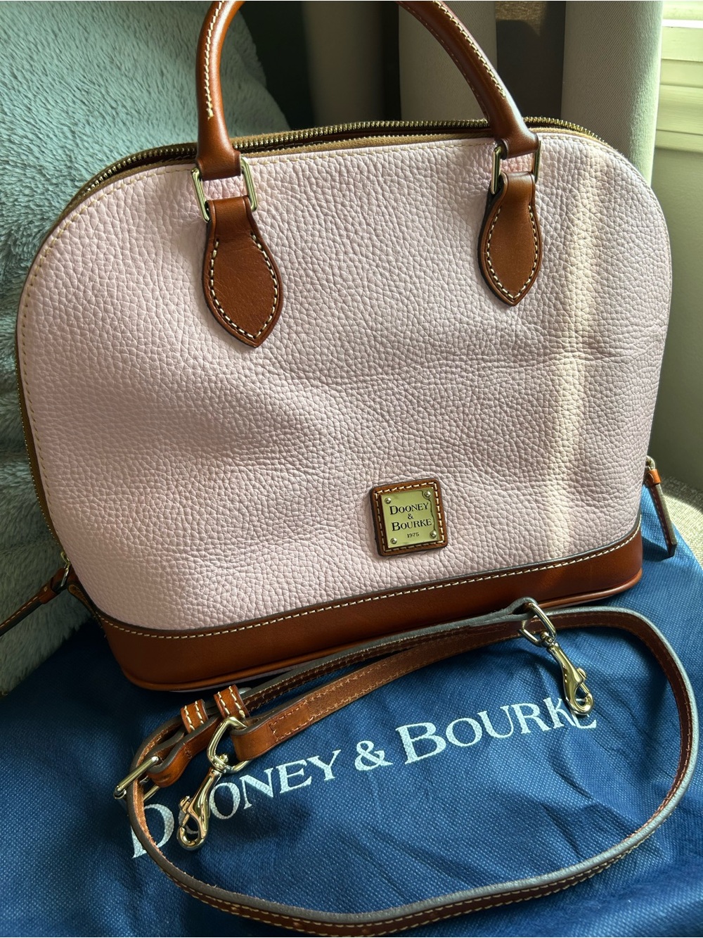 Dooney Bourke pink zip zip satchel